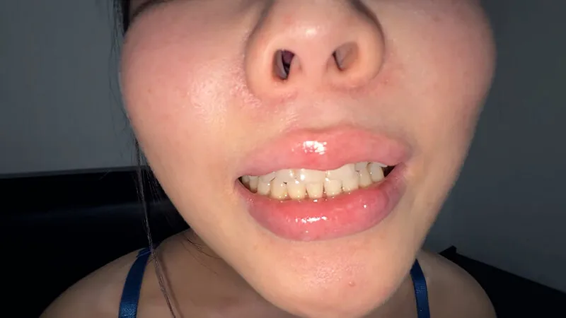 NKO-700001 Observing the inside of Suzu-chan's mouth as she drools profusely., screenshot 2