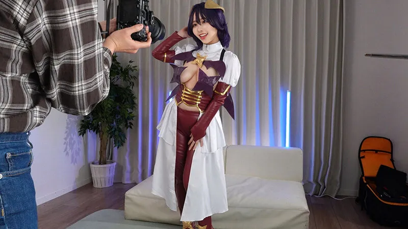 KAMEF-112 Individual shooting specialization Long breasts H cup cosplay idol photo shoot Machida lens BLACK KA, screenshot 1